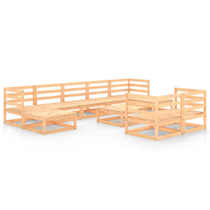 vidaXL 10-Piece Garden Lounge Set Solid Pinewood