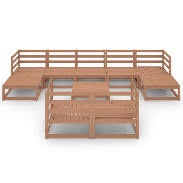 vidaXL 10-Piece Garden Lounge Set Honey Brown Solid Pine Wood