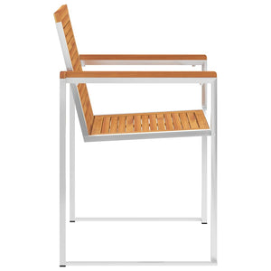 vidaXL Garden Chairs 8 pcs. Solid Acacia Wood and Stainless Steel