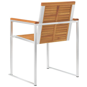 vidaXL Garden Chairs 8 pcs. Solid Acacia Wood and Stainless Steel