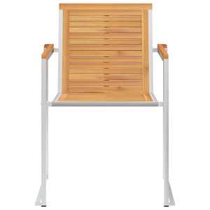 vidaXL 8 pcs. Garden Chairs Solid Teak Wood and Stainless Steel