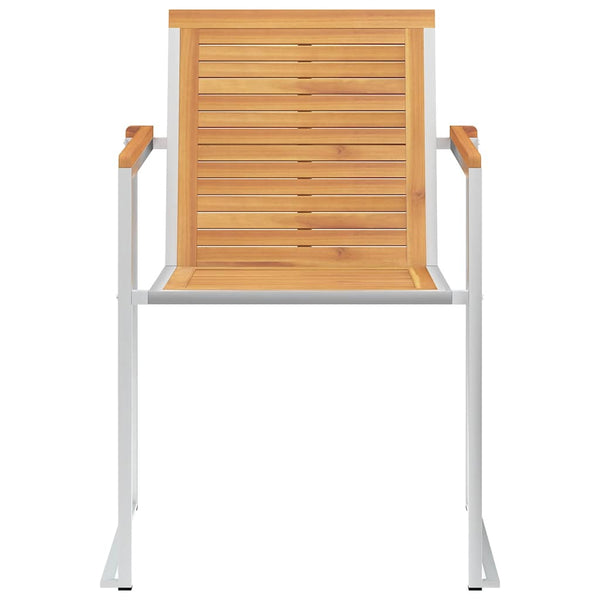vidaXL 8 pcs. Garden Chairs Solid Teak Wood and Stainless Steel