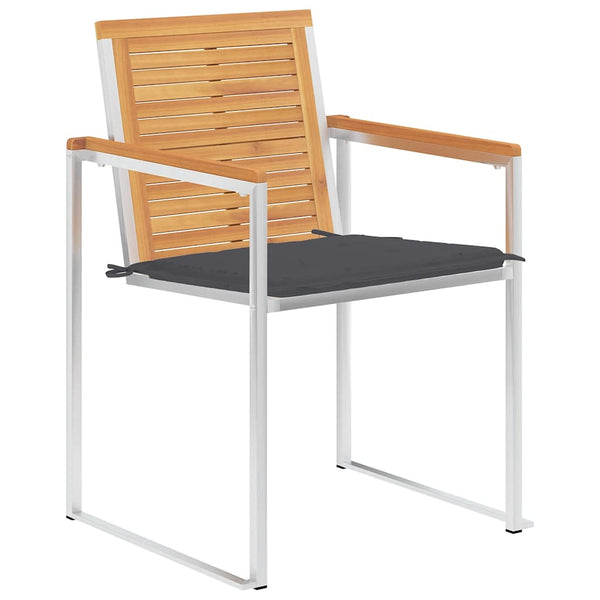 vidaXL 4-piece Garden Chairs with Cushions Solid Teak Wood