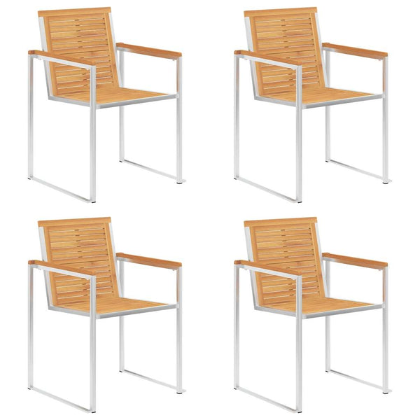 Gartenstühle 4 Stk. mit Kissen Massivholz Teak