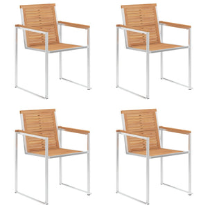 Gartenstühle 4 Stk. mit Kissen Massivholz Teak