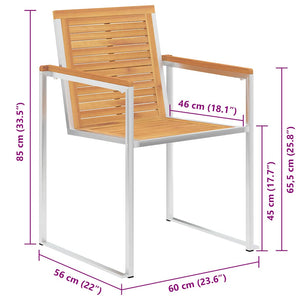 Gartenstühle 6 Stk. mit Kissen Massivholz Teak