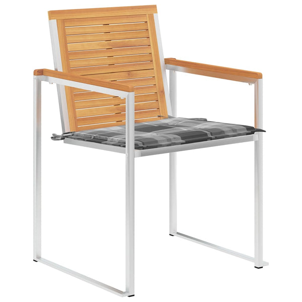Gartenstühle 6 Stk. mit Kissen Massivholz Teak