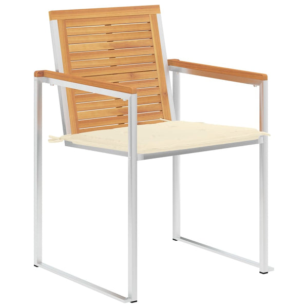 vidaXL 8-piece Garden Chairs with Cushions Solid Teak Wood