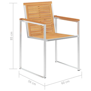 vidaXL 8-piece Garden Chairs with Cushions Solid Teak Wood
