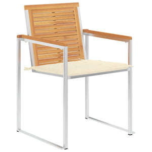 vidaXL 8-piece Garden Chairs with Cushions Solid Teak Wood