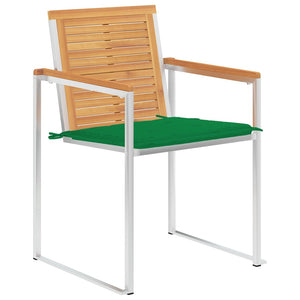 vidaXL Garden Chairs 8 pcs. with Cushions Solid Teak Wood