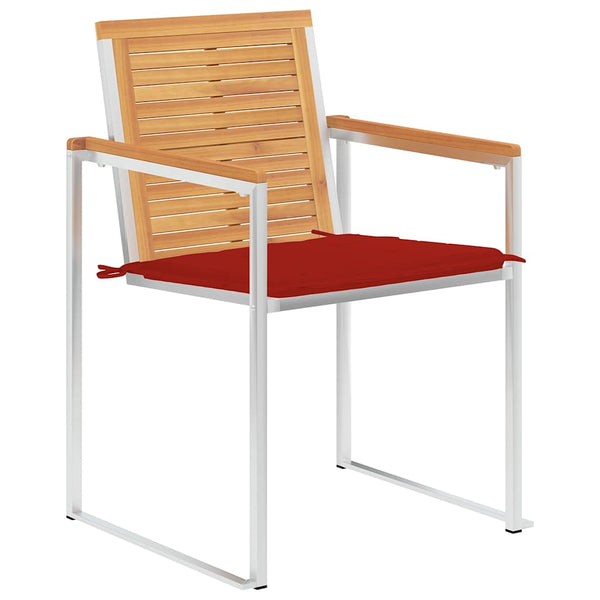 vidaXL Garden Chairs 8 pcs. with Cushions Solid Teak Wood