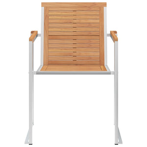 vidaXL Garden Chairs 8 pcs. with Cushions Solid Teak Wood
