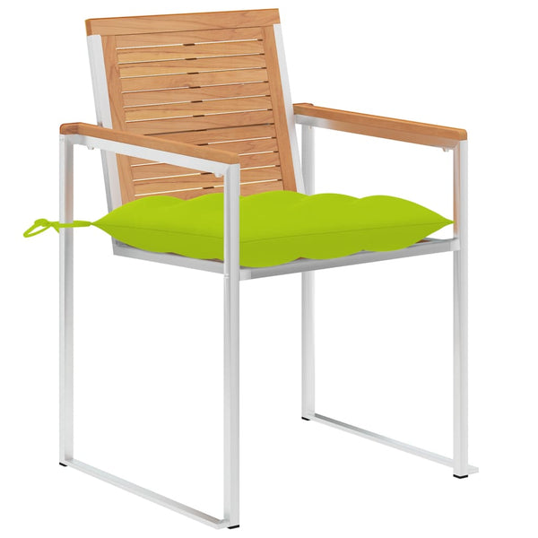 vidaXL Garden Chairs 8 pcs. with Cushions Solid Teak Wood