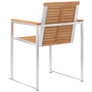 vidaXL Garden Chairs 8 pcs. with Cushions Solid Teak Wood