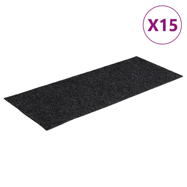 Selbstklebende Stufenmatten Dunkelgrau 60x25cm, 15er Set