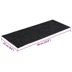 Selbstklebende Stufenmatten Dunkelgrau 60x25cm, 15er Set