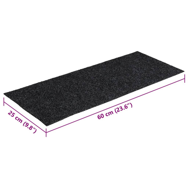 Selbstklebende Stufenmatten Dunkelgrau 60x25cm, 15er Set