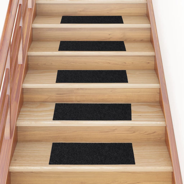Selbstklebende Stufenmatten, 15er Set, 60x25 cm, Schwarz
