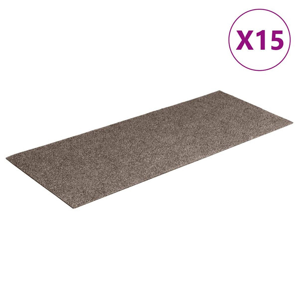 vidaXL Self-Adhesive Stair Treads 15 pcs. 60x25 cm Beige Rectangular