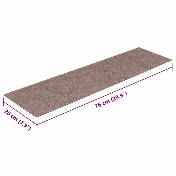 vidaXL Self-Adhesive Stair Mats 15 pcs. 76x20 cm Light Brown Rectangular