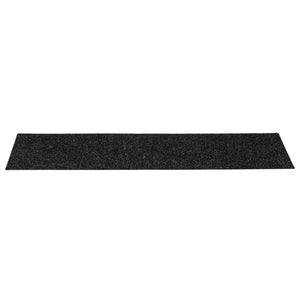 vidaXL Self-Adhesive Stair Treads 15 pcs. 76x20 cm Black Rectangular
