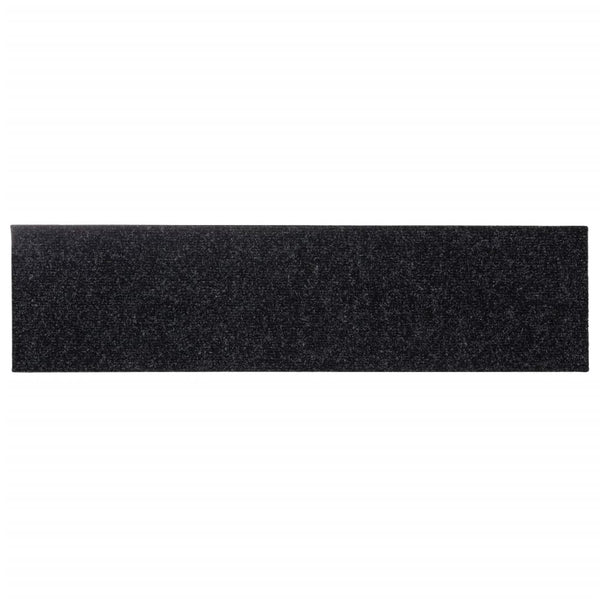 vidaXL Self-Adhesive Stair Treads 15 pcs. 76x20 cm Black Rectangular