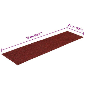 vidaXL Self-Adhesive Stair Treads 15 pcs. 76x20 cm Burgundy Rectangular