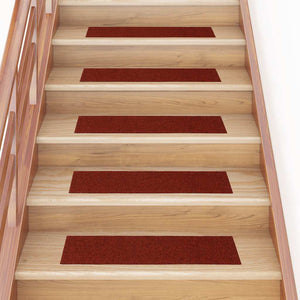 vidaXL Self-Adhesive Stair Treads 15 pcs. 76x20 cm Burgundy Rectangular