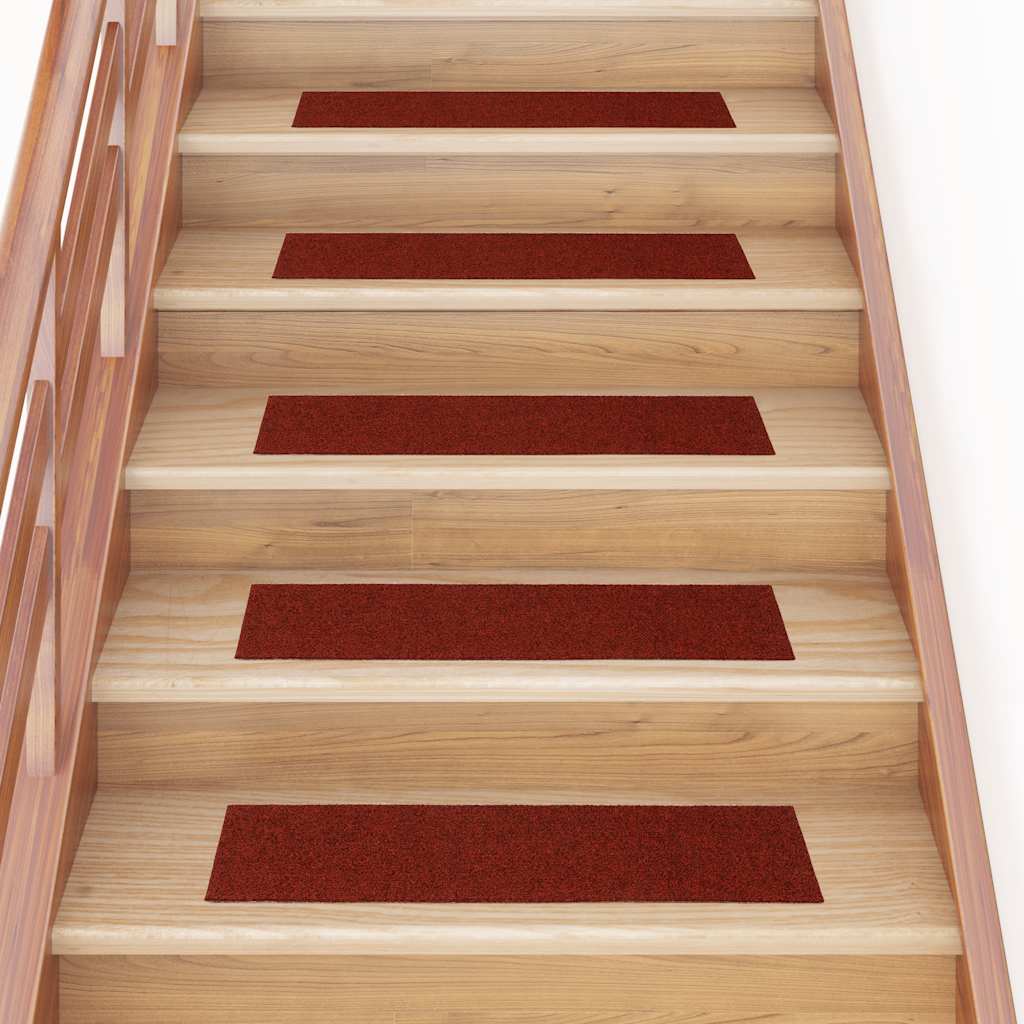 vidaXL Self-Adhesive Stair Treads 15 pcs. 76x20 cm Burgundy Rectangular