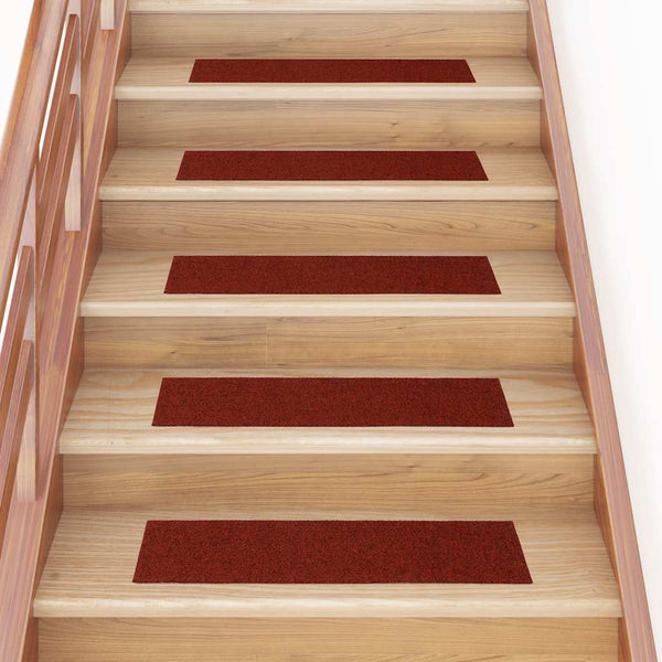 vidaXL Self-Adhesive Stair Treads 15 pcs. 76x20 cm Burgundy Rectangular