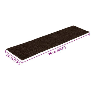 vidaXL Self-Adhesive Stair Treads 15 pcs. 76x20 cm Brown Rectangular