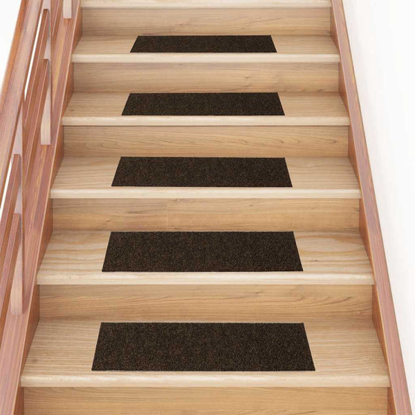 vidaXL Self-Adhesive Stair Treads 15 pcs. 76x20 cm Brown Rectangular