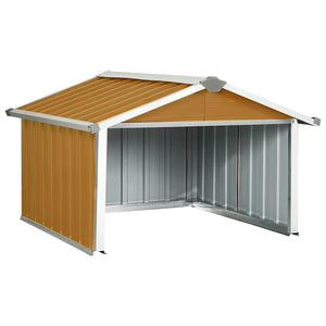 vidaXL Lawn Mower Garage 92x97x63 cm Galvanised Steel Brown