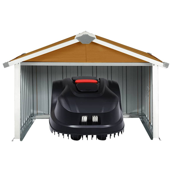 vidaXL Lawn Mower Garage 92x97x63 cm Galvanised Steel Brown