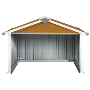 vidaXL Lawn Mower Garage 92x97x63 cm Galvanised Steel Brown