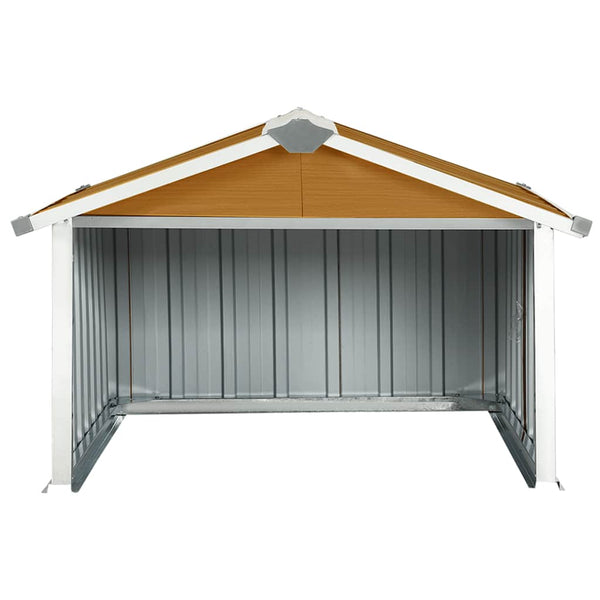 vidaXL Lawn Mower Garage 92x97x63 cm Galvanised Steel Brown