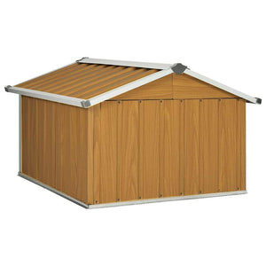 vidaXL Lawn Mower Garage 92x97x63 cm Galvanised Steel Brown