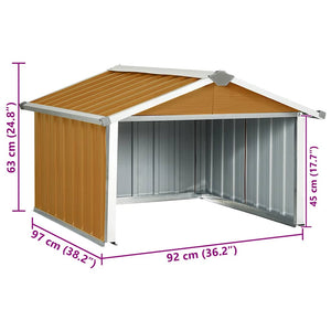 vidaXL Lawn Mower Garage 92x97x63 cm Galvanised Steel Brown