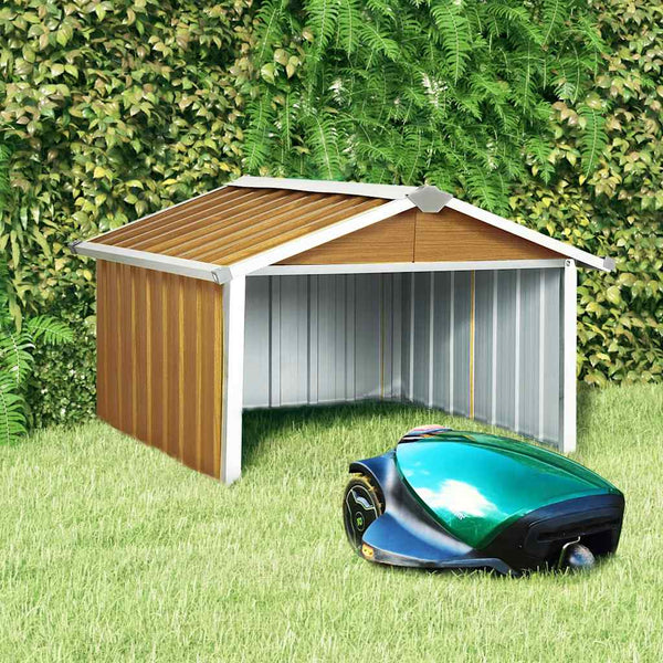 vidaXL Lawn Mower Garage 92x97x63 cm Galvanised Steel Brown