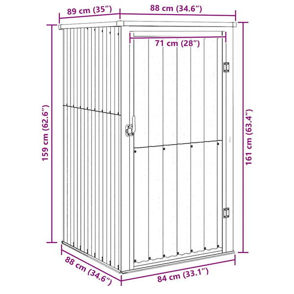 vidaXL Garden Shed Green 88x89x161 cm Galvanized Steel