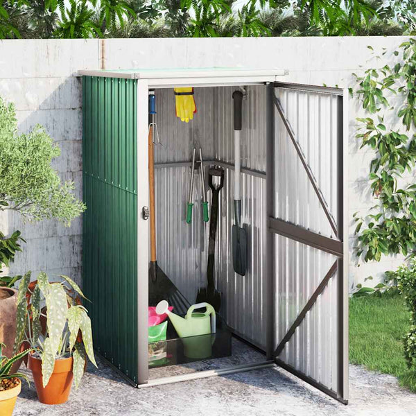vidaXL Garden Shed Green 88x89x161 cm Galvanized Steel