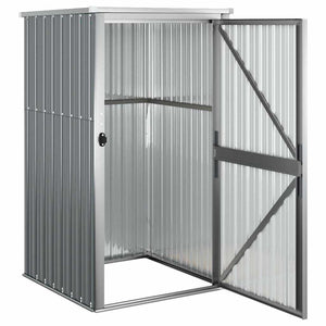 vidaXL Garden Shed Gray 88x89x161 cm Galvanized Steel
