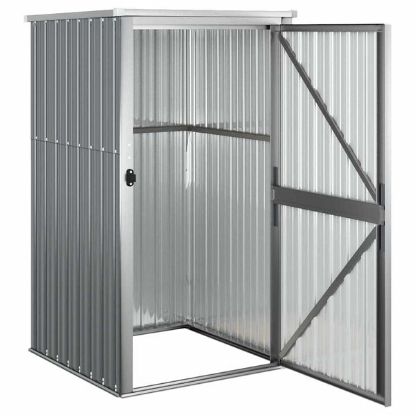 vidaXL Garden Shed Gray 88x89x161 cm Galvanized Steel
