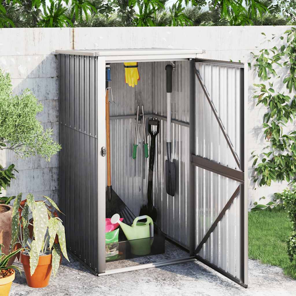 vidaXL Garden Shed Gray 88x89x161 cm Galvanized Steel