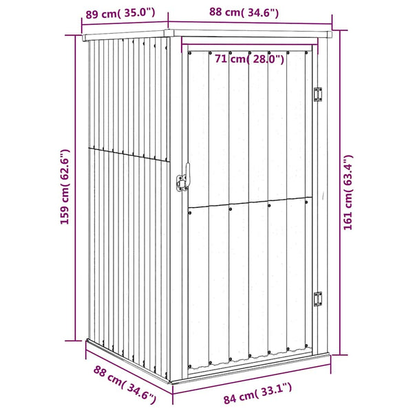 vidaXL Tool Shed Anthracite 88x89x161 cm Galvanised Steel