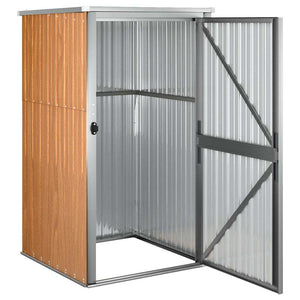 vidaXL Garden Shed Brown 88x89x161 cm Galvanized Steel