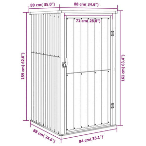 vidaXL Garden Shed Brown 88x89x161 cm Galvanized Steel