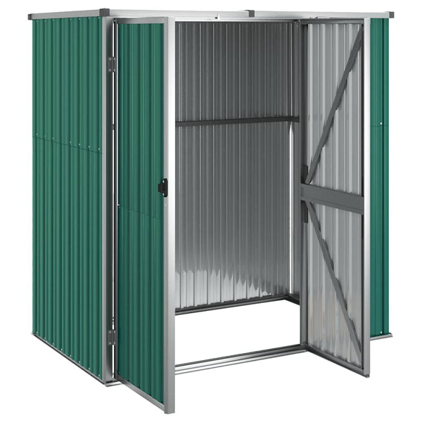vidaXL Garden Shed Green 161x89x161 cm Galvanized Steel