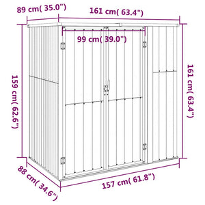 vidaXL Garden Shed Green 161x89x161 cm Galvanized Steel